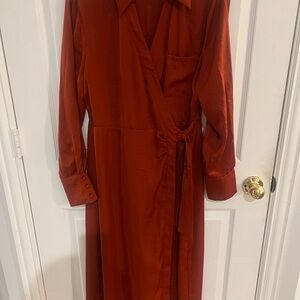 Gibson Latimer Rust Long Sleeve Dress